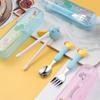 Children's 304 Stainless Steel Cartoon Fork, Spoon & Training Chopsticks Set - Portable Tableware for Baby's Mealtime & Travel