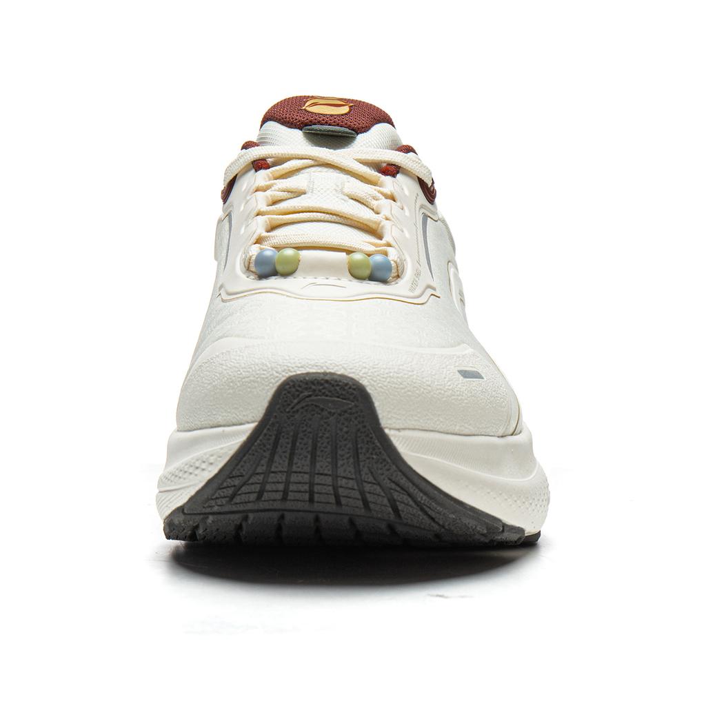 Li Ning SOFT PLUS 2 Cushioning Slip Resistant Abrasion Resistant Height Increasing Low Top Casual Shoes Women's Ecru AGLW014-1