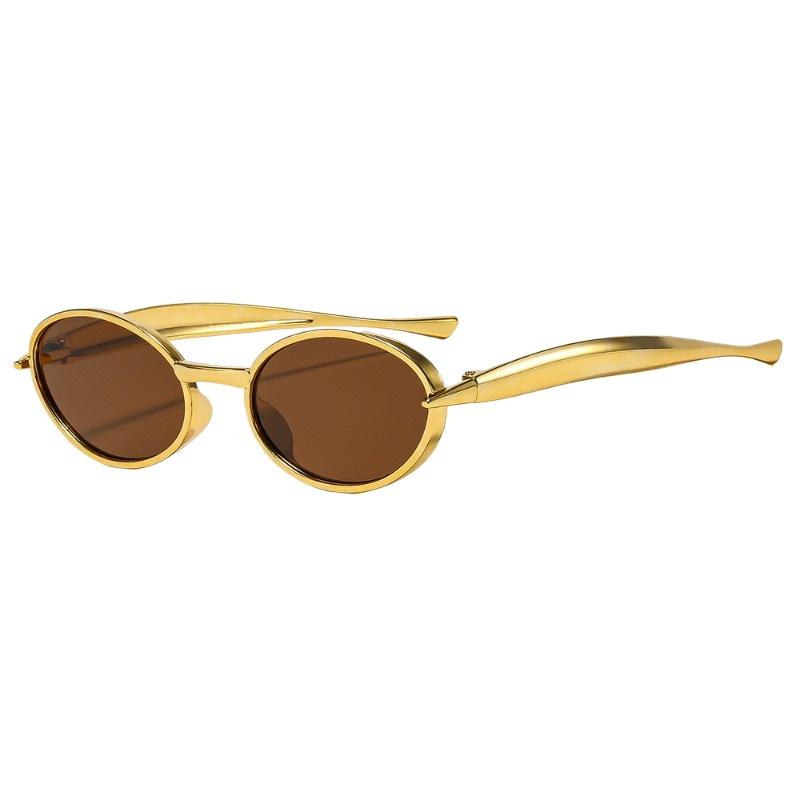 1pcs New small oval double-bridge aviator sunglasses, unisex, outdoor driving, UV protection.