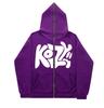 2025 American Style Oversized Autumn Winter Full Zip Fleece Hoodie Cardigan