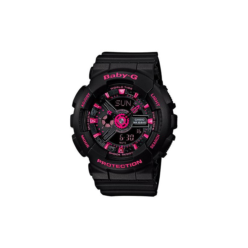 

Casio BABY-G Series BABY-G Series Street Fluorescent Color Contrast Waterproof Antimagnetic Quartz Movement Japanese and Korean Women s BA-111-1A чорний