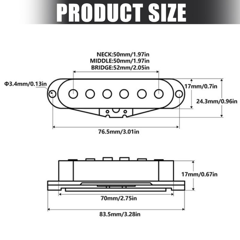 6 Strings Guitar Pickups Single Noise Reductions Pickups Single Coil Electric Guitar Pickup Neck and Bridge Guitar Parts