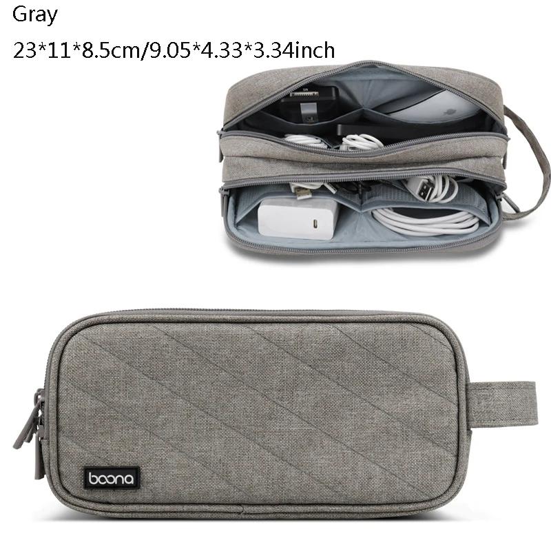 

Oxford Double-layer Cable Storage Bag Travel Digital USB Gadget Organizer Charger Wires Storage Pouch kit Case Accessories