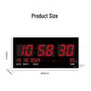 Large LED Wall Clock - English Display with Plug-in Feature for Living Room
