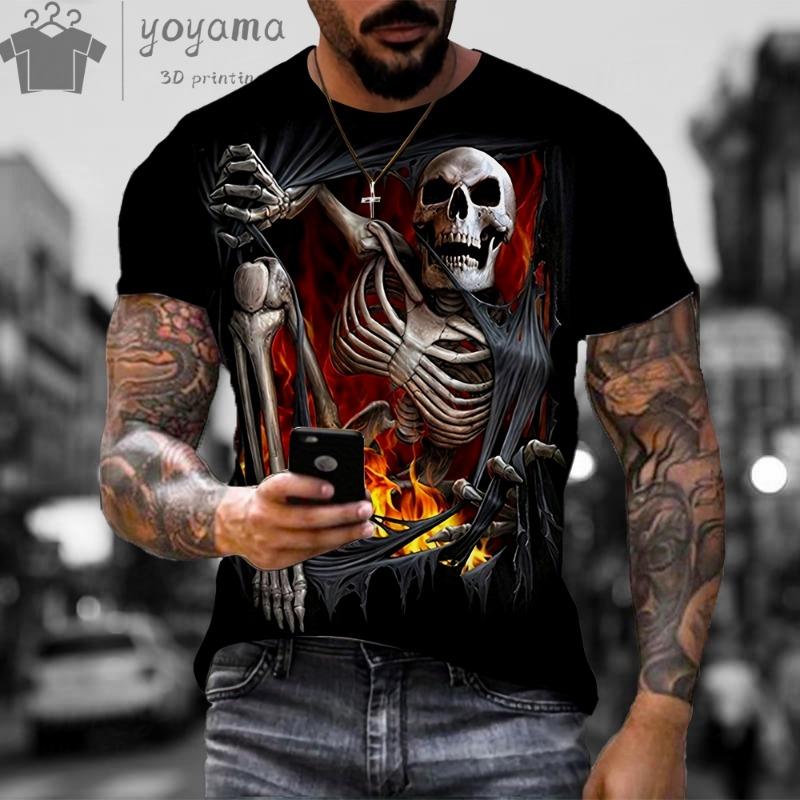 

Animal Horse Pattern 3d Hd Printing Summer Men s T-Shirt Short Sleeve Fashion Personality New O Collar Creative Daily Casual Top 6XL