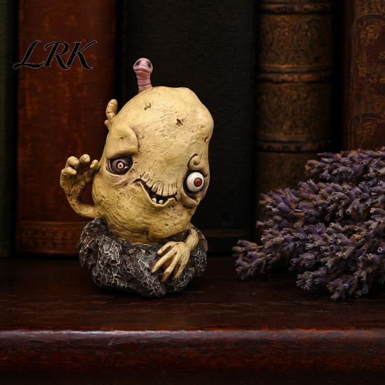 Funny Fruit Zombie Statue Halloween Vegetable Statue, Spooky Carrot Potato Garden Durable Outdoor Resin Decor Sculpture, Decoration for Patio,
