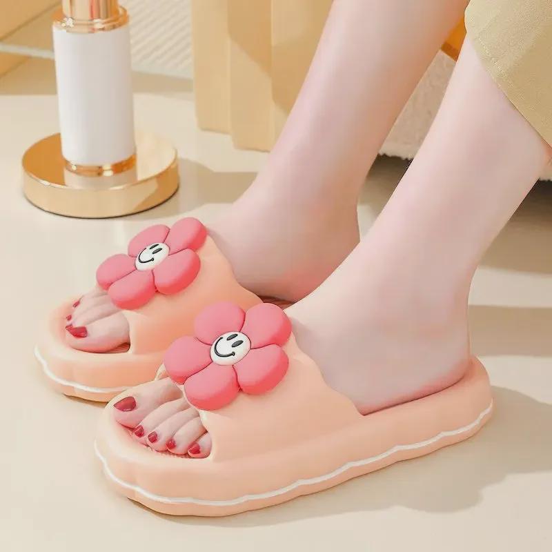 Damen Outdoor Cartoon Hausschuhe: Dicke Sohle, Rutschfest, Sommer Niedlich Indoor Sandalen