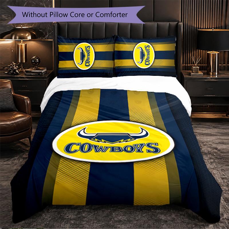 North Queensland Cowboys Pattern Microfiber 3Pcs Bedding Set Decor Duvet Cover Set For Bedroom Home Use
