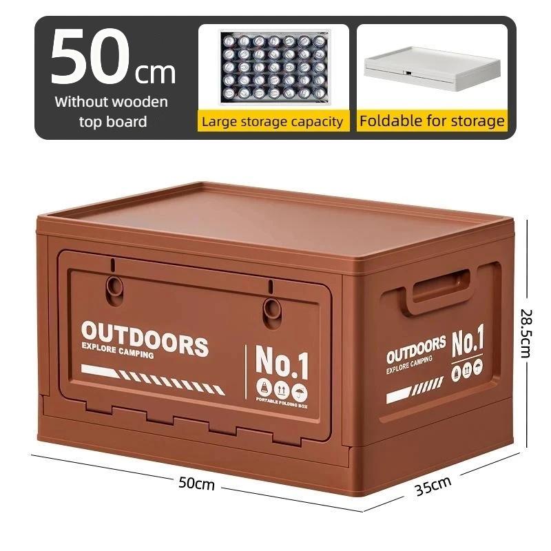 1Pcs Multifunctional Camping Box Foldable Car Trunk Storage Organizer With Bench & Cutting Board For Picnic