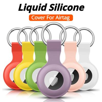 Cover for Apple Airtags Case Liquid Silicone Protective Shell Tracker Accessories Anti-scratch Sleeve Keychain Air Tag Case