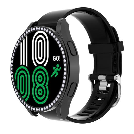 Custodia per orologio con strass, galvanica antiurto, per orologio, paraurti, protezione per lo schermo, per Samsung Galaxy Watch 4