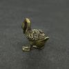 Mini 2pcs Cute Brass Goose Vintage Animal Statue Metal Figure Props Home Office Desk Decor Ornament