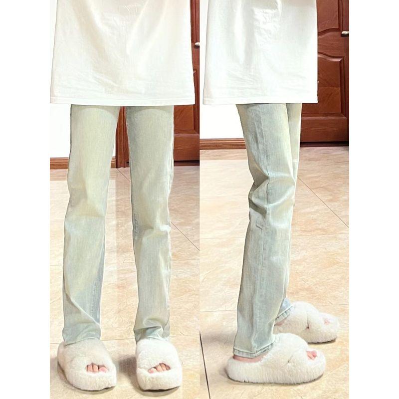 

Fashion Style Retro Light-Colored Jeans Women s Spring New Arrival Plus Size High Waist Slimming and Straight Pants High Street Ins Fashion Black L