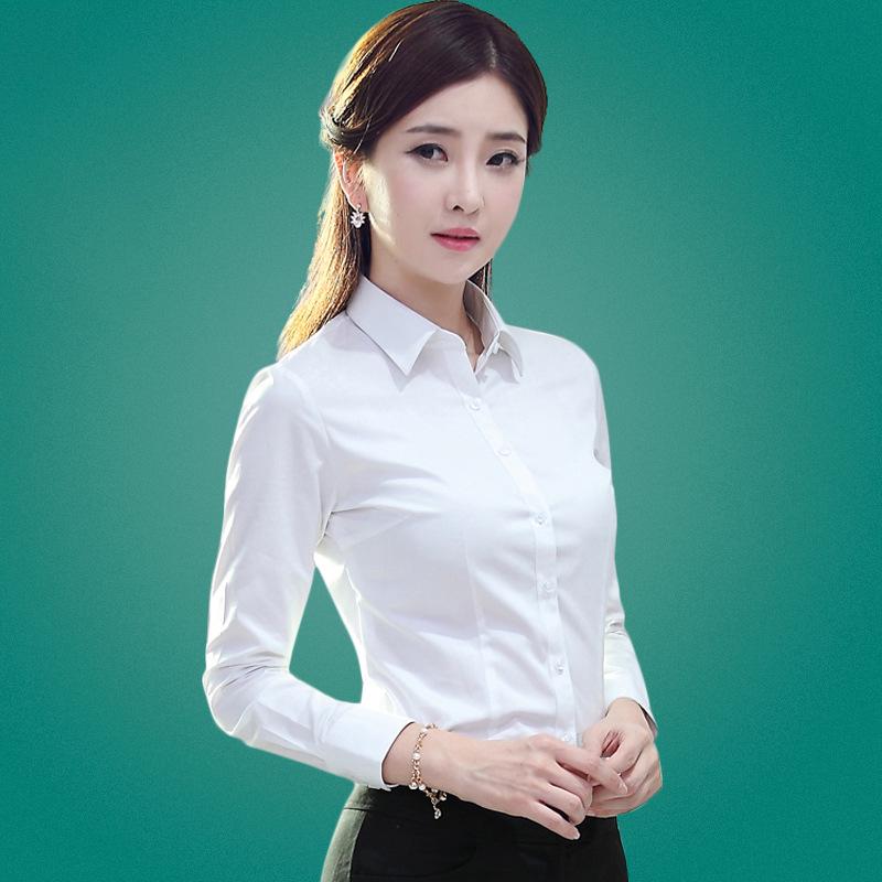Women's Fleece-Lined Long-Sleeve Shirt: New Autumn/Winter Style, Thick & Warm Base Layer, Professional Formal Wear