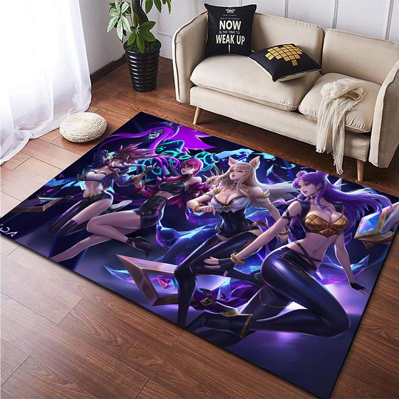 LOL KDA HD Printed Area Large Rug ,Carpet for Living Room Bedroom Sofa Decoration, Non-slip Floor Mats Dropshipping Alfombras