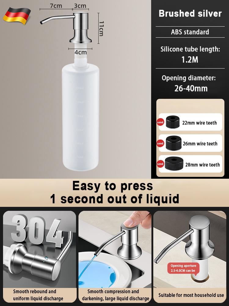 Sink Soap Dispenser Built-in Design Liquid Bottle. Soap Hydraulic Dispenser For Kitchen Kitchen Sink Soap Dispenser