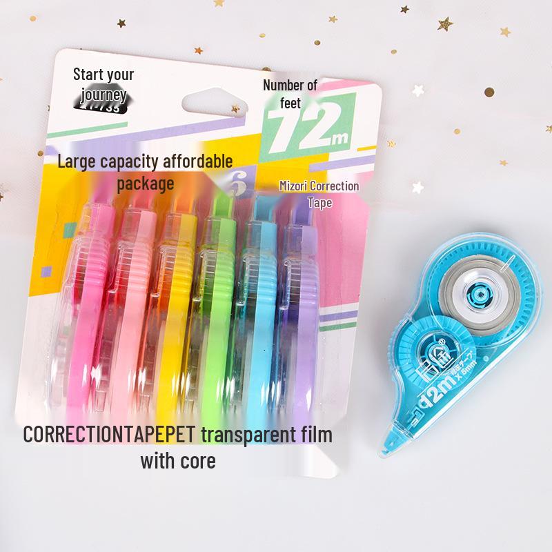 Qitu Correction Tape Set: High-Capacity 72M for Students and Kids