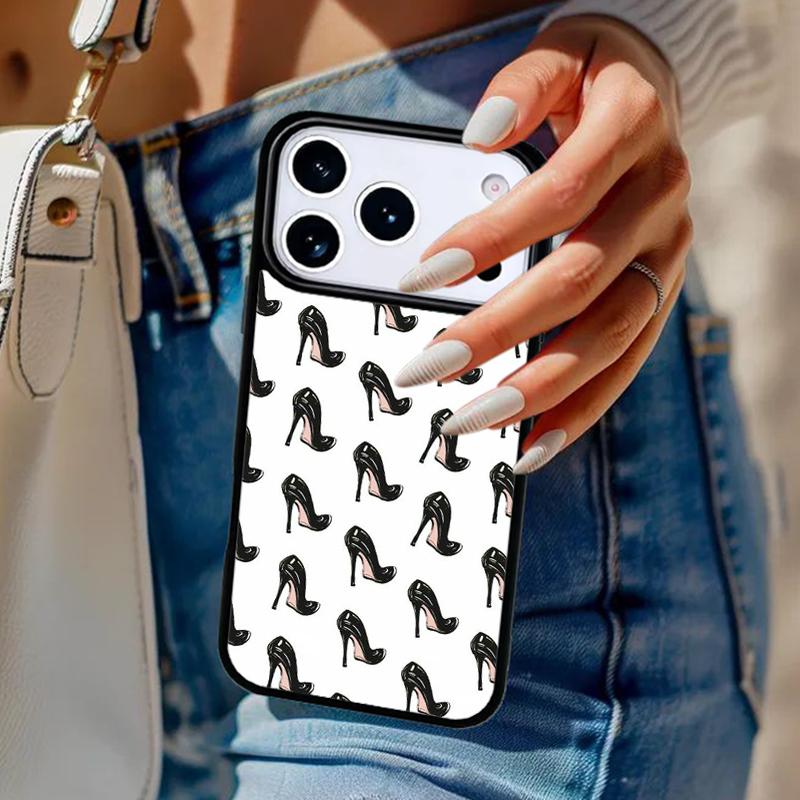 Fashion High heels Girl Flower Phone Case For iPhone 17 Air 14 15 13 12 Max Cover For Apple 14 15 16 16e 11 Pro Max Plus Coque
