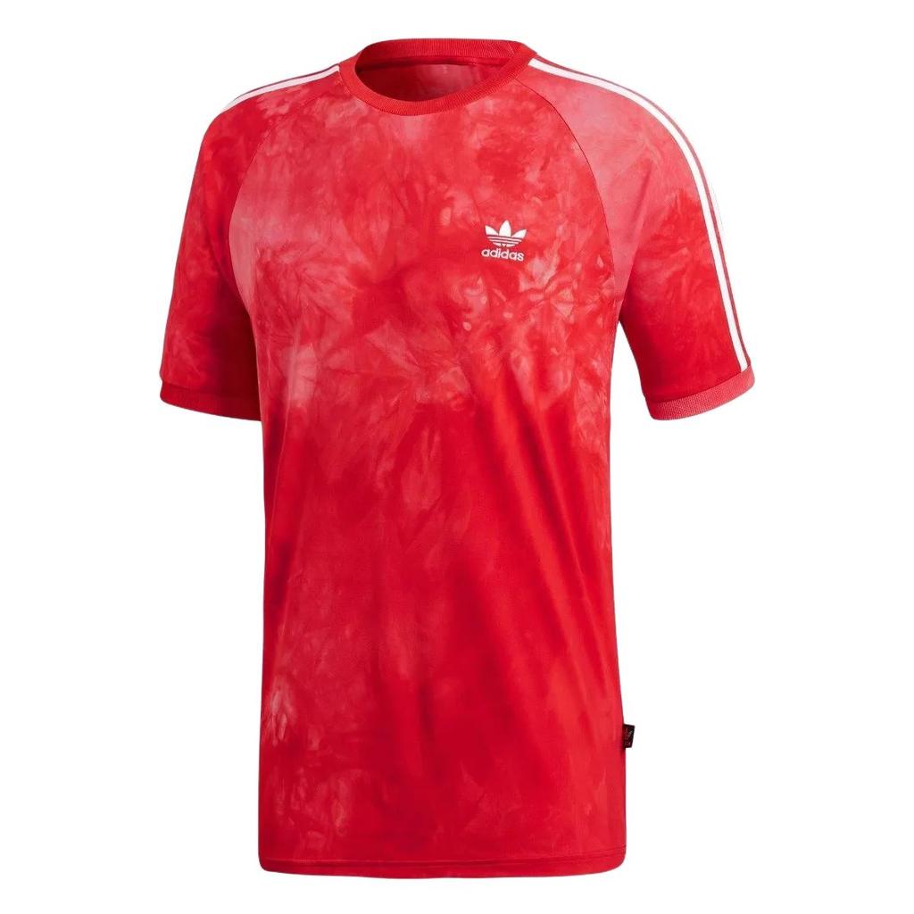 Adidas Originals Pharrell Williams Hu Holi Scarlet Striped Pullover Comfortable Short Sleeve T-Shirt Men Tops CW9101
