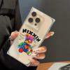 Square Back Tube Protection Clear Case For iPhone 11 14 Pro Max 13 15 Plus 12 16 ProMax Anti-Oxygen,Colorful Stuffed Bear Pattern Casing