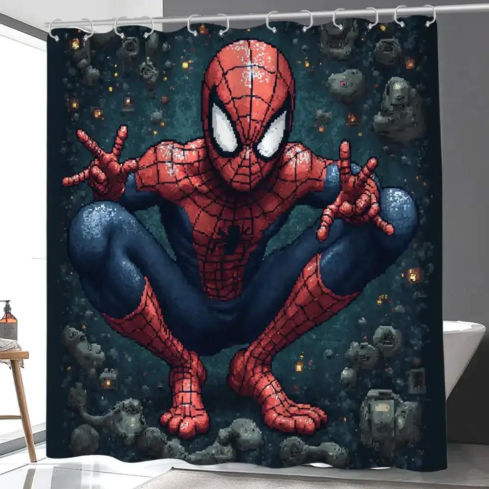 

A Superhero-Themed Shower Curtain for The International Comic Festival, Includes 12 Hooks, Measuring 180*180Cm, Perfect for Ho 90x180cm