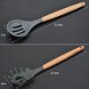 8Pcs/set Silicone Kitchen Utensil Set Spatula Slotted Spoon With Wood Handle Baking Cooking Tools