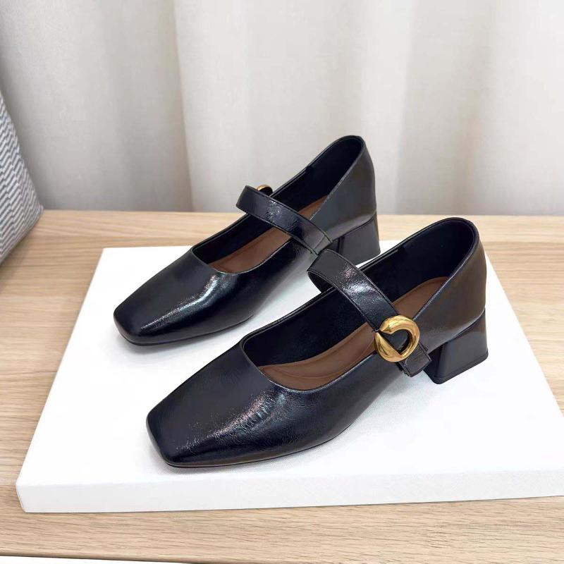 Nowy Styl Modne Projektanckie Vintage Damskie Buty Mary Jane Damskie Buty z Kwadratowym Noskiem Wiosna Jesień Eleganckie Sandały na Niskim Obcasie