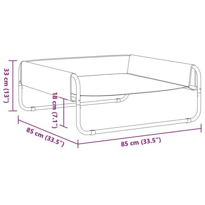 VidaXL Lit surélevé pour chien anthracite tissu Oxford et acier, lit pour chien, canapé pour animaux de compagnie, lit pour 172602