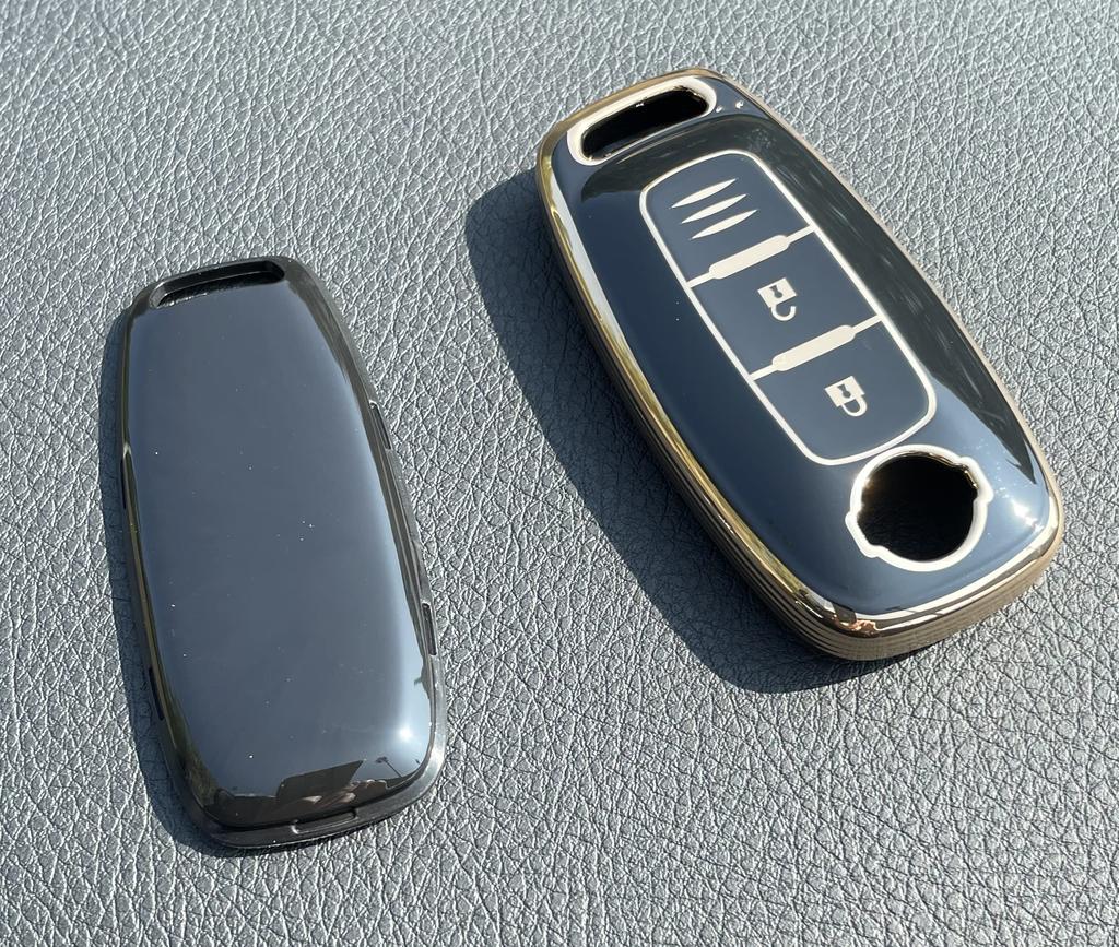 [YANMW] New X-Trail Key Cover Sakura Key Case Compatible Nissan Aria Smart Key Case, Gold Black