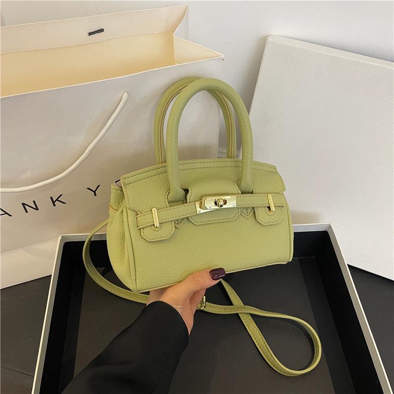 Ny high-end litchimønster klassisk platinaveske bærbar skulder skrå crossbody dameveske