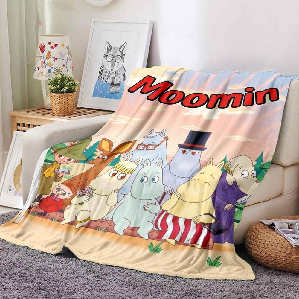 Moomin Temalı Baskılı Battaniye - Kanepe, Yatak, Seyahat ve Dış Mekan Kullanımı İçin Mükemmel | Makinede Yıkanabilir, Rahat ve Dayanıklı.