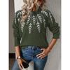 3D Lightweight Casual Crew Neck Long Sleeve Sweater, Young Fashion Trendy Relaxed-Fit Knit Top