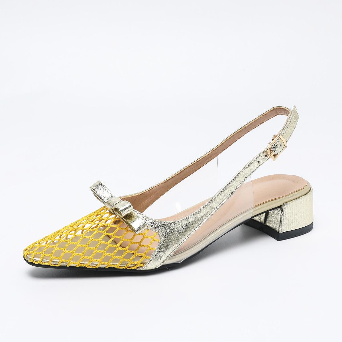 

Остроконечные нишевые балетки с сетчатым узором, женские летние новые модные туфли с плоской подошвой и пряжкой на ремне, большой размер 43 золотой