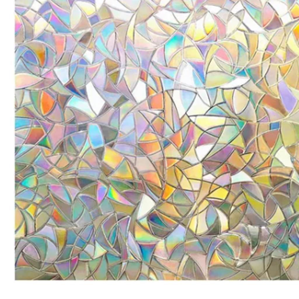 45x200cm Decorative Window Privacy Film 3D Rainbow Window Film Static Cling Window Sticker