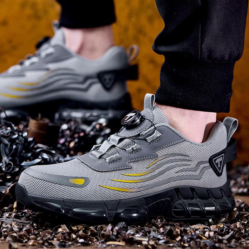 Botones Giratorios Zapatos De Seguridad Masculinos, Zapatos De Trabajo,  Botas De Seguridad Anticoagulantes  Tactical Boots