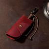 Unisex Crazy Horse Leather Car Key Holder - Retro Cowhide Key Storage Case