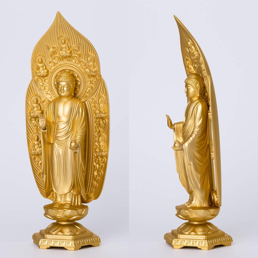 Buddha Statue Yakushi Nyorai 17cm Makita Shuun Original Takaoka Copperware (gold Plated/24k Gold) Sculptor Model "Tendai, Shingon, Rinzai"