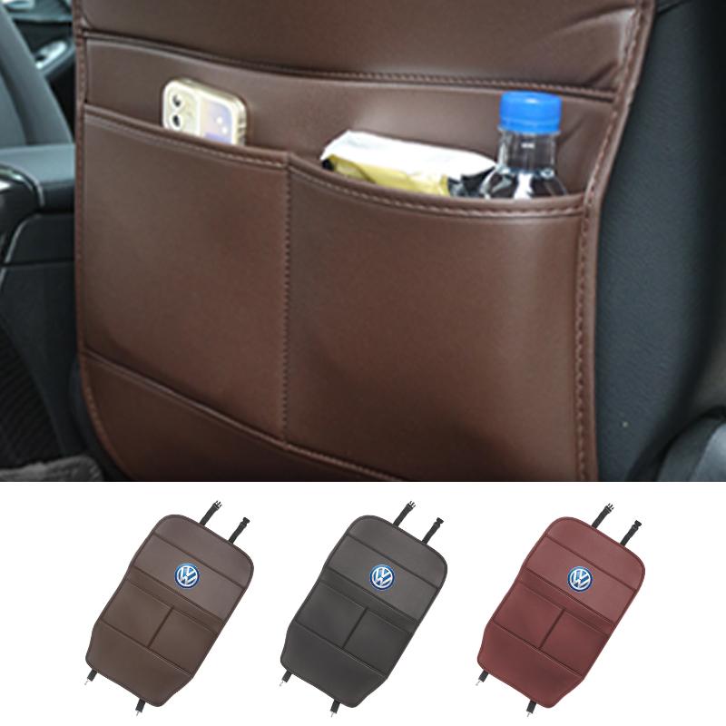 Leather Car Universal Full-Coverage Kick Pad Storage Pouch Auto Accessories For VW Scirocco Jetta Passat Tiguan Sharan Touran
