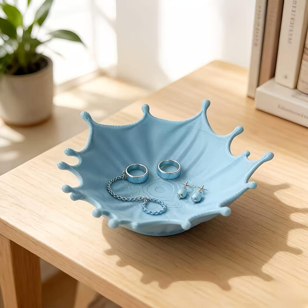 Water Splash Pattern Desktop Storage Tray, Nordic Style Jewelry Organizer, Holds Rings, Earrings, Keys & Cosmetics