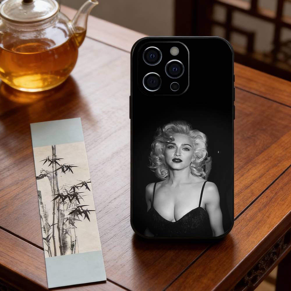 Sängerin M-Madonna Handyhülle Für iPhone 17, 16,15,14,13,12,11 Plus,Pro Max, Andere Weiche Schwarze Abdeckung