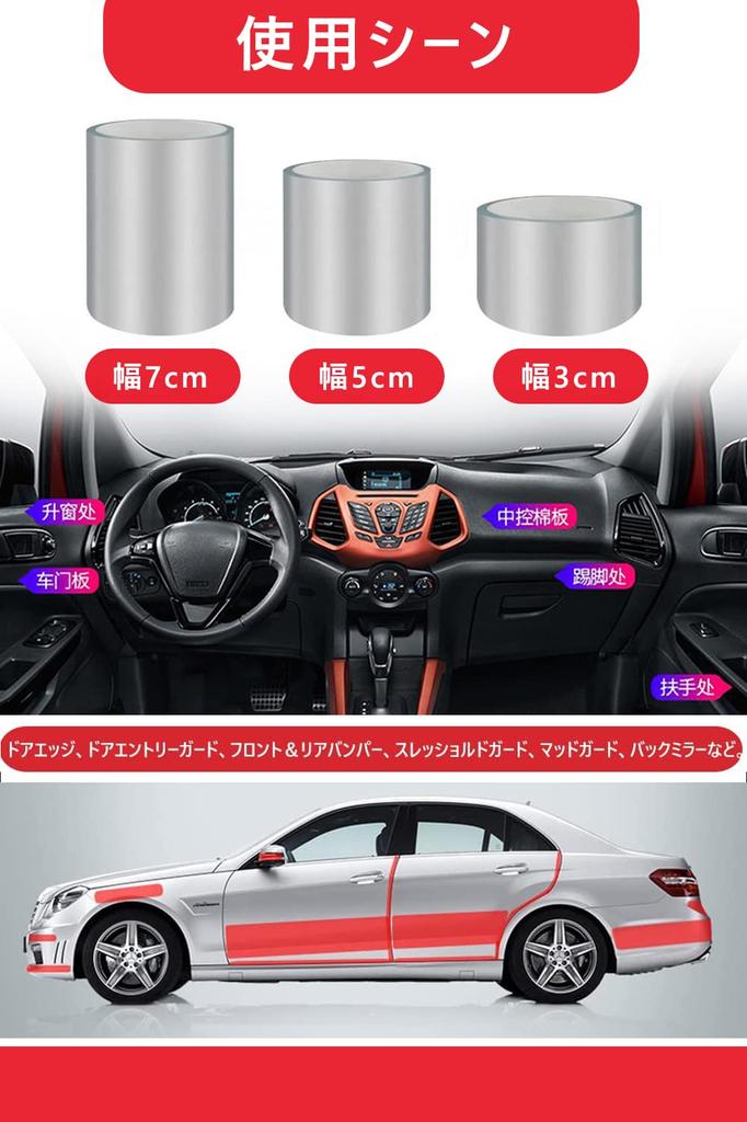 LIKENNY Car Door Body Protection Car Door and Transparent Special Adhesive Car Wrapping Film Wide x Film, Tape-on Film, Tape-on Protection, Dustproof,