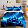 Set Decorazione Artistica Moto Futuristica Set Biancheria da Letto Morbida e Amica della Pelle Include 1 Copripiumino + 2 Federe, Regalo per Amante delle Moto