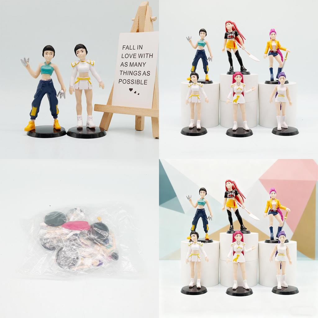 Kpop Demon Hunters Pvc Figurine With Base For Desk Decor Collectible Gift