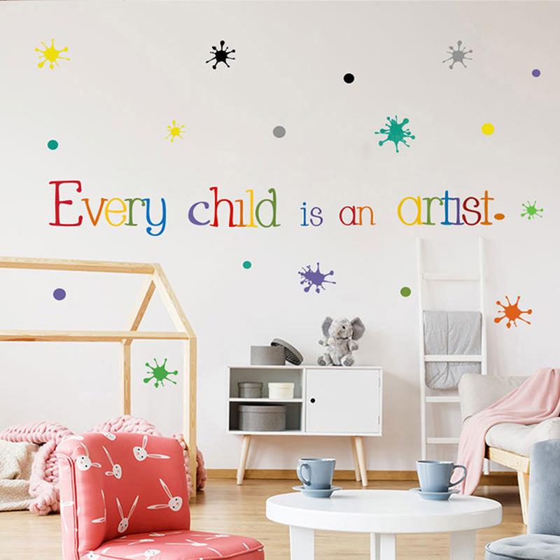 Every Child Is An Artist Wall Sticker English Proverbs Bedroom Art Mural Sticker