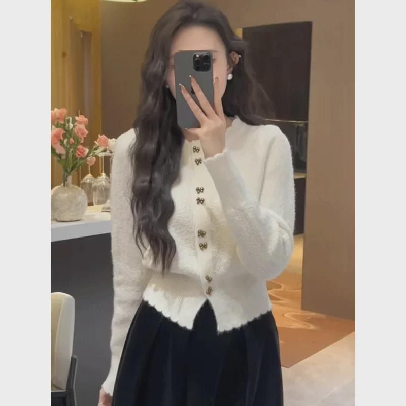 Xiaoxiang Red Knitted Cardigan Sweater - Women's Short Spring Jacket 2024