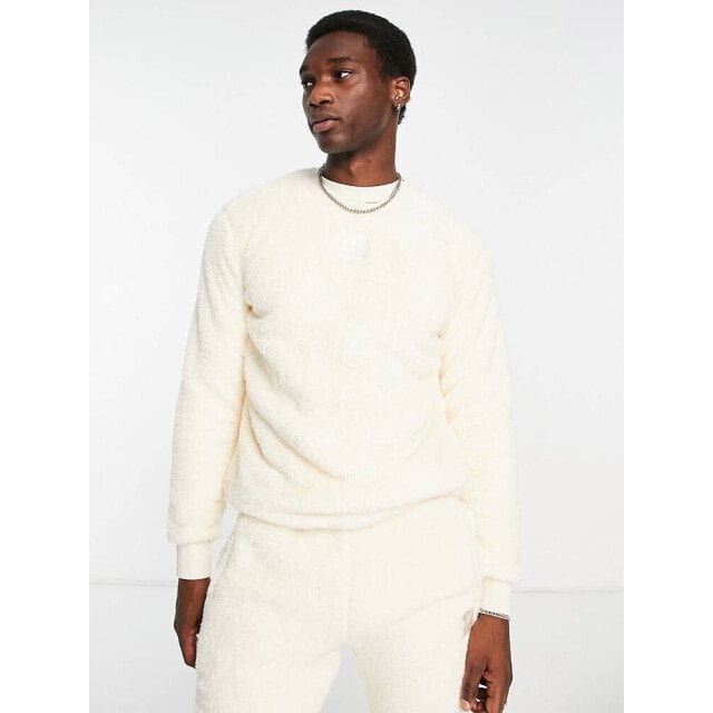 

Белоснежная пушистая толстовка с круглым вырезом adidas originals Essentials+