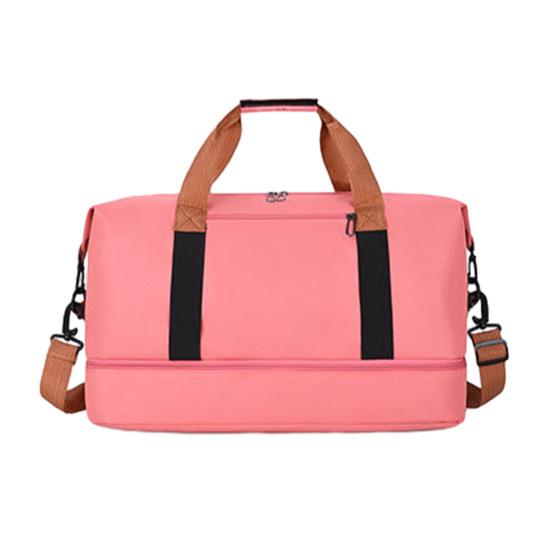 

Сумка для спортзала большого объема, сумка для йоги с отдельным отделением для обуви, разделение на сухое и влажное, сумка для тренировок для путешествий, фитнеса, плавания розовый