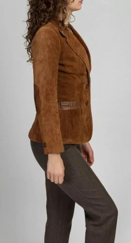 Women's New Stylish Formal Design Blazer Handmade Genuine Lambskin Suede Leather