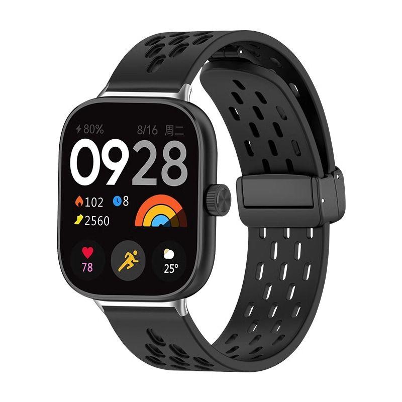 

Силиконовый ремешок для Xiaomi Redmi Watch 4/Mi Band 8 Pro с магнитной D-образной застежкой, спортивный ремешок 20 мм, браслет для умных часов Correa for Redmi watch 4 чёрный