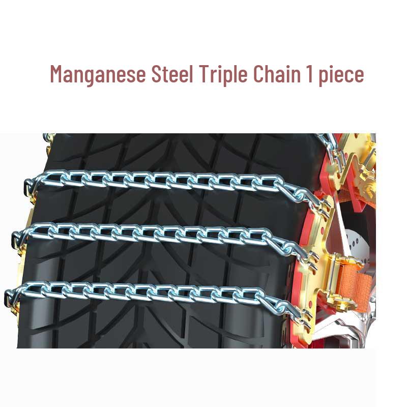 Universal Thickened Waffle Pattern Anti-Skid Tire Chains for Snow Emergencies